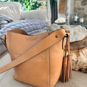 Frye Tan Leather Hobo Bag